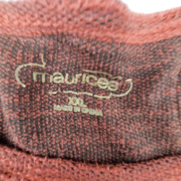 Maurices Top Women's XXL Rust Orange Knit 3/4 sleeve Cotton - Picture 3 of 13